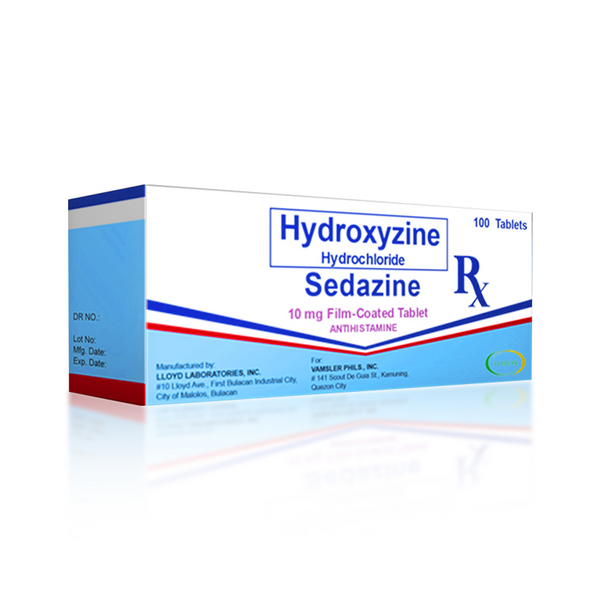 SEDAZINE Hydroxyzine Hydrochloride 10mg FilmCoated Tablet 100's price